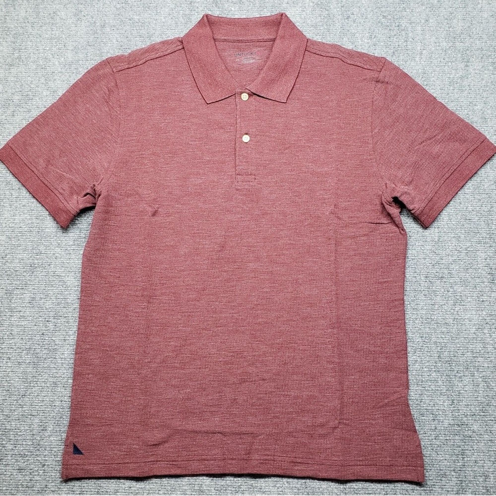 NWT UNTUCKit Men's Short Sleeve Polo Shirt - Large "TOCAI" Maroon color